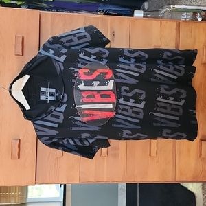 "OG Legend" Bailey Apparel: "Vibes" Graphic Hooded T-shirt, Blk/Gry/Red, XL